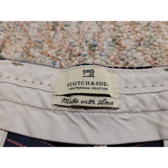 Scotch & Soda Shorts Mens 34 Grey Blue Orange Striped Southwestern Preppy Casual - Picture 6 of 13